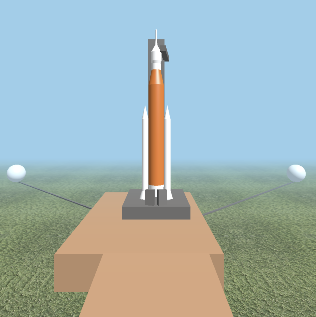 rocket sitting a launch pad.